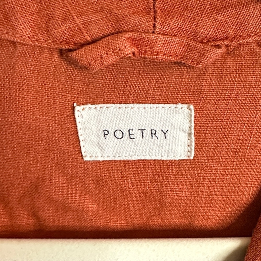 Poetry Midi Linen Dress with Pockets Size 16 - Picture 3 of 5